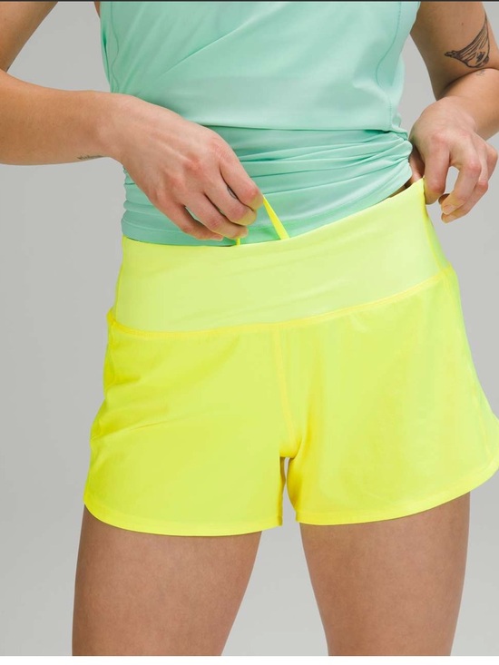 lululemon athletica Pants - Lululemon Speed Up Mid-rise 4” Highliter Yellow Neon Running Short Size 2 XS